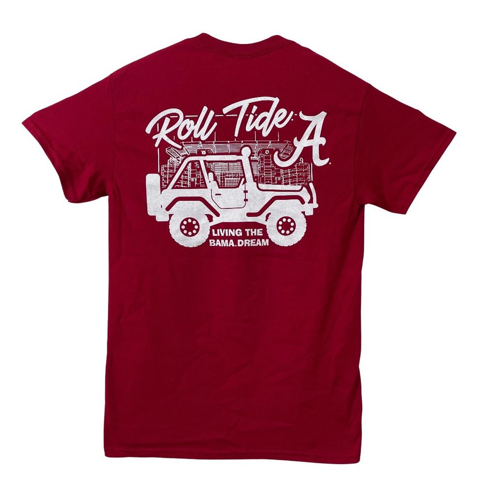 Alabama Crimson Tide T-Shirt - Living The Bama Dream - Jeep Roll Tide Tee